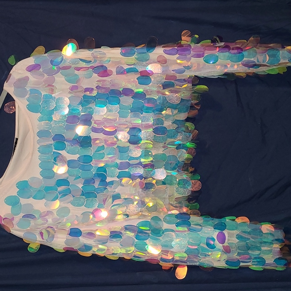 Multi Colored Sequence Crop Top - image 1